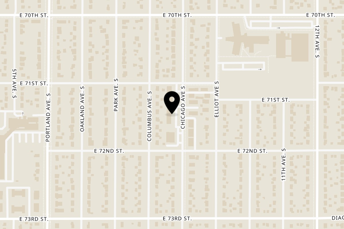 Map showing the location of Tropical Bowl Express on 7122 Chicago Ave in Richfield
